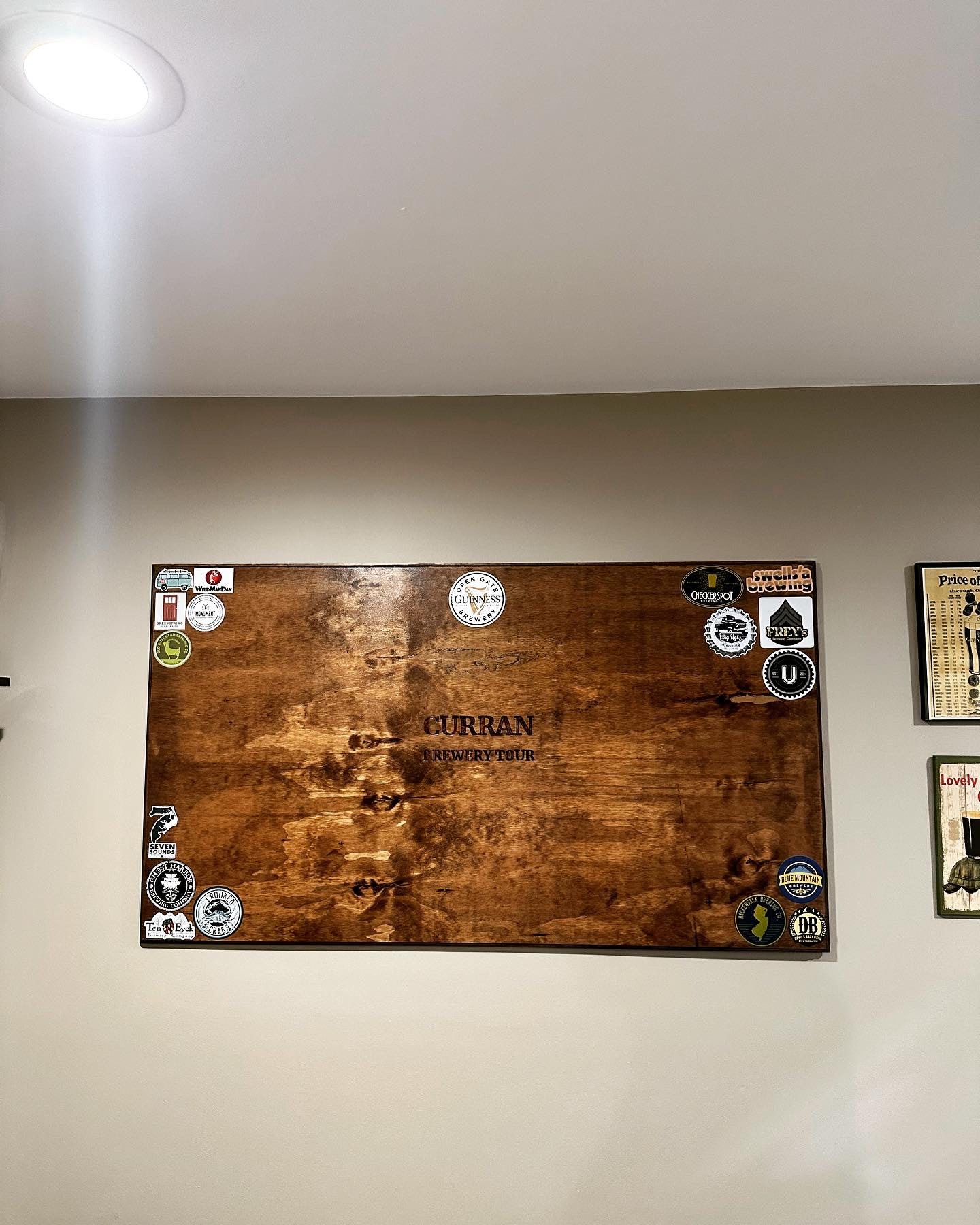 SMALL - Custom Wooden Brewery Collectors Sticker Board (Copy)
